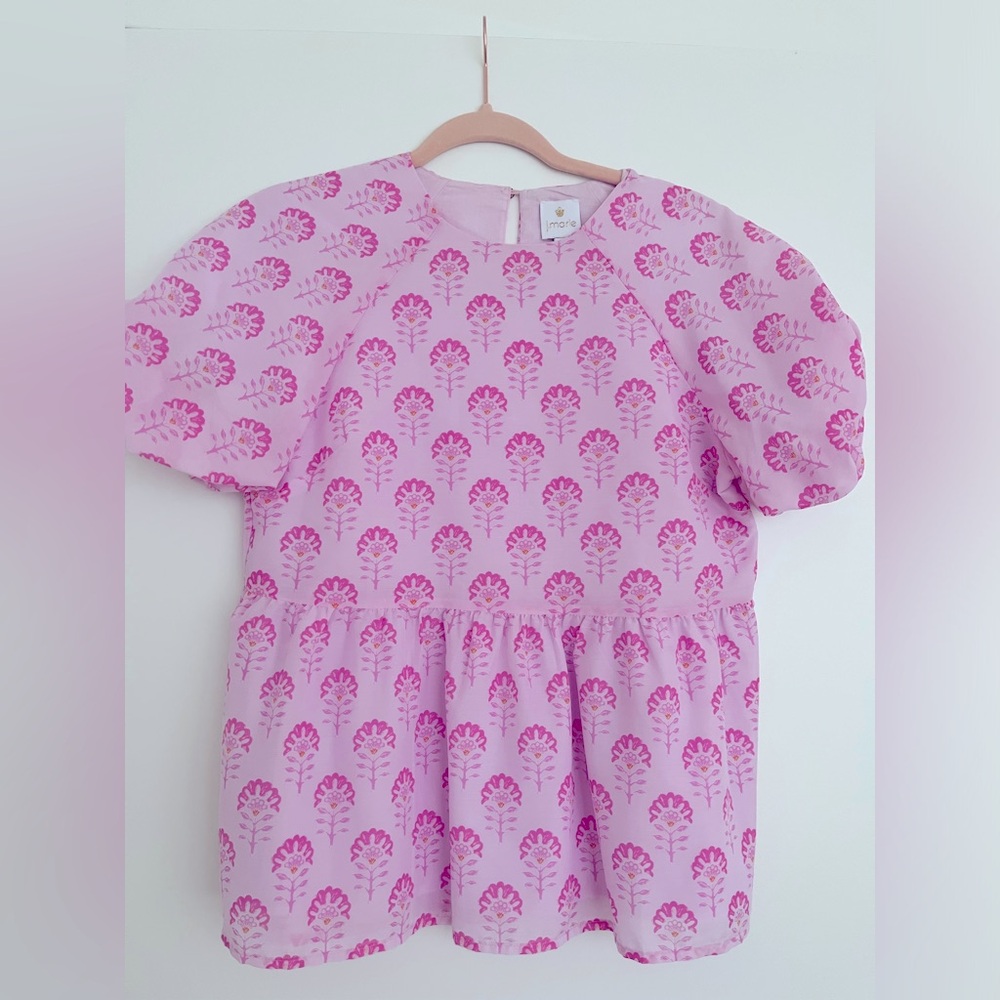 Pink Block Print Blouse - never been worn